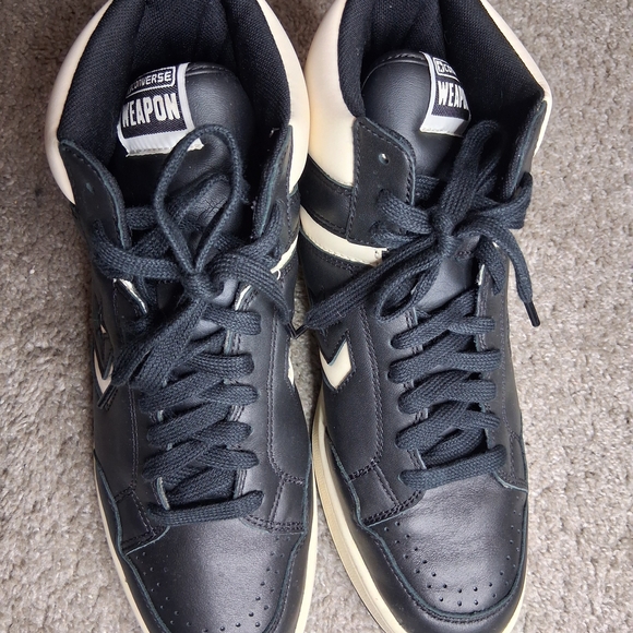 Converse Weapon Mid Black Egret - Size 44.5 EUR / 10.5 US - Premium Leather - A0 - Picture 4 of 10